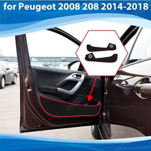 Protective Mat Side edge cover Door Inside Guard Car Door Anti Kick Pad Sticker for Peugeot 2008 208 2014-2018 Accessories