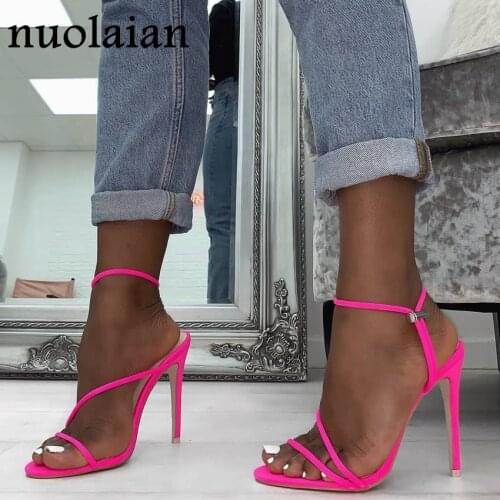 11CM Thin Heels Women Summer Shoes Dress Chaussure Ladies Party Wedding Sandals Woman Sandal Shoe Peep Toe High Heel Shoes Pumps