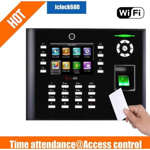 ZK iclock680 Time Attendance Machine TCP/IP Access Control Webserver Door Access Control System With Camera Optional WIFI