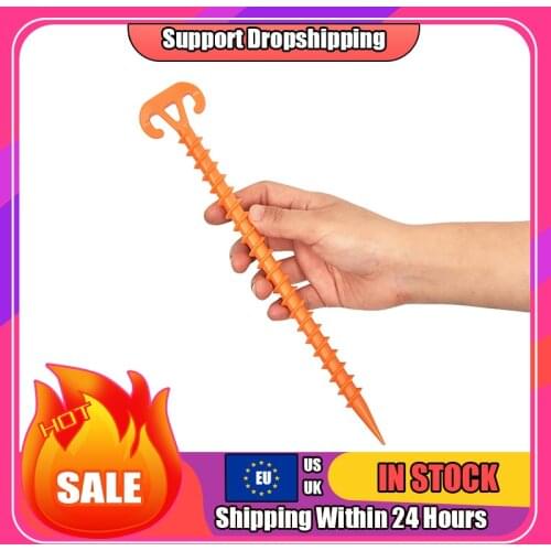 10pcs Spiral Plastic Tent Stakes 28cm Windproof Tent Pegs Camping Screw Support Nails Peg Screw Anchor Shelter