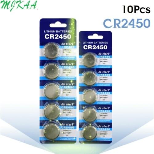 10pcs/pack CR2450 Button Batteries KCR2450 5029LC LM2450 Cell Coin Lithium Battery 3V CR 2450 For Watch Electronic Toy Remote