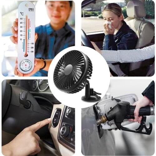 12V/24v USB Mini Car Fan 360 Degree All-Round Adjustable Auto Air Cooling Dual Head Usb Fans Summer Refrigeration Car Interior