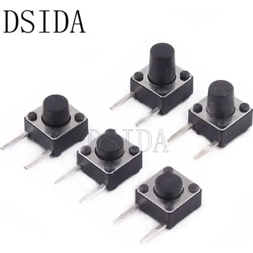 20Pcs switch Side Foot 2Pin Switch 6*6*6 mm Toy Push Button Touch micro switch black tact switch cap Tactile Tact switch