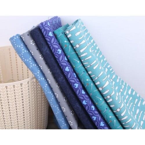 21*25cm/Piece Blue Fabric Handmade Patchwork For Diy Sachet Needlework Accessories P35