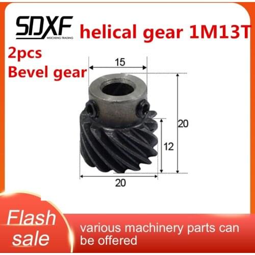 45 degree ，TWO piece, left helical gear, 1M13T, can be used with matching right helical gear, factory direct sale