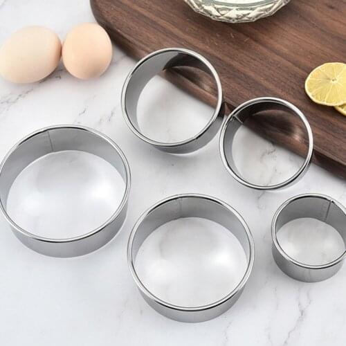 5pcs Home Stainless Steel Round Dumplings Molds Set Cutter Maker Cookie Pastry Wrapper Dough Cutting Tool Kitchen Gadgets