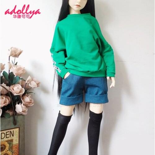 Adollya BJD Doll Accessories Hoodless Sweater Black White Green Blue Red Doll Clothes Sweater for 1/3 1/4 1/6 Dolls