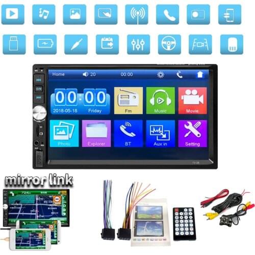 2 din car radio coche recorder Bluetooth 2din 12v Player 7" HD Touch Screen MP3 MP5 auto Audio Stereo TF USB FM Autoradio 7012b