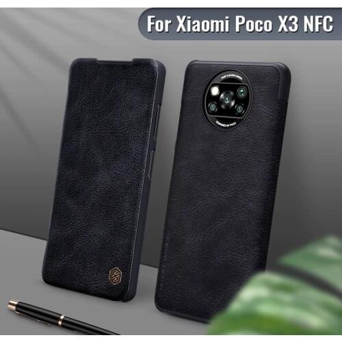 Poco X3 NFC case 6.67 NILLKIN Vintage Flip Cover wallet PU leather PC back cover for Xiaomi Poco X3 NFC Global Version Pocophone