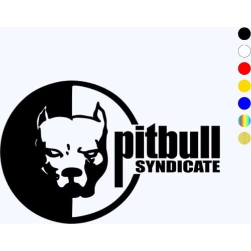 CK2163#20*13cm Pit Bull Syndicate funny car sticker vinyl decal silver/black car auto stickers for car bumper window car decor