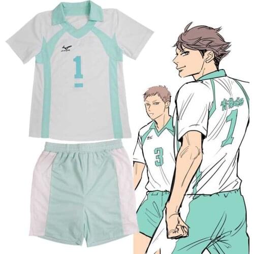 Costumebuy Haikyuu Kageyama Tobio Aoba Johsai Koushi Sugawara Oikawa Tooru Cosplay Costume Uniform Jersey Tops And Shorts