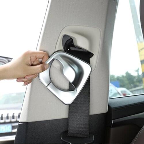 For BMW New 5 Series G30 2017 2018 Car Accessories ABS Matte Silver Front Safety Belt Cover Trim Car Parts 2 Pcs