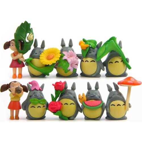 10/12pcs Anime My Neighbor Totoro Action Figures 3-5cm Mini Collection Model Dolls Desk Garden Decoration Toys for Children Gift