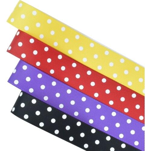 HSDRibbon 22mm 7/8inch HSD-Genuine Pattern Dot ink Printed on Grosgrain Ribbon 50Yards/Roll
