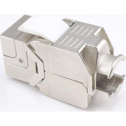 50pcs CAT6 rj45 information module 180 degree shield free wire network module cat6a module