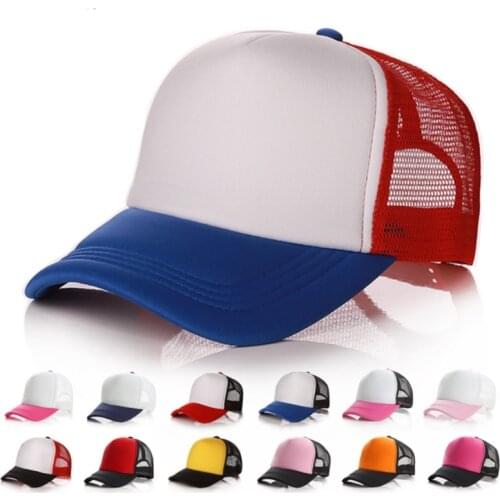 Splicing Outdoor Sun Protection Summer Trucker Cap Men Adjustable Breathable Mesh Unisex Shading Dad Hat Baseball Cap