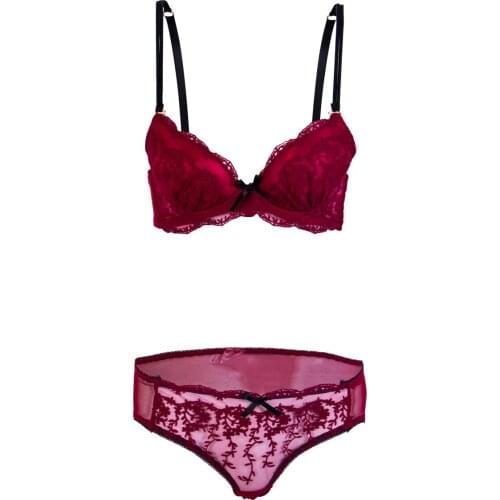 Women Romantic Lace Bra Sets Underwear Set Push Up Bc Bra And Panty Set