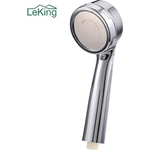 LeKing 1pc Bathroom Booster ABS Plastic Anion Showerhead Water-saving Handheld High Pressure Rain Shower Head Shower