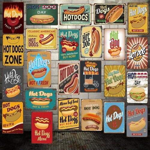 [ Mike86 ] HOT DOGS Collection FRESH Tin sign Store Hotel Decor Vintage Metal Poster Wall Plaque Art Iron Paitning FG-224