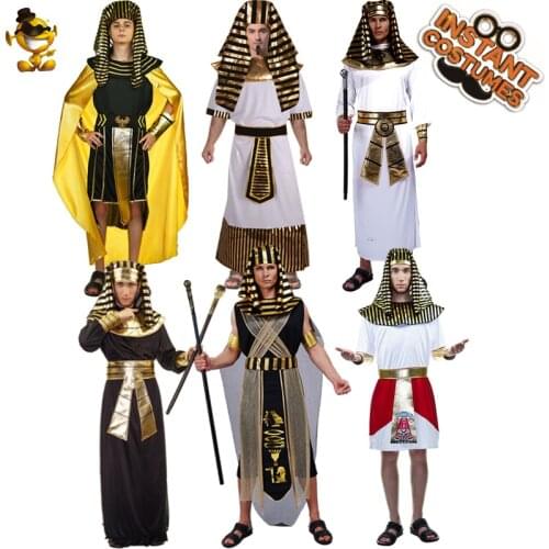 Halloween&Purim Mens Egyptian Pharaoh Costumes Role Play Adult Egypt Prince Clothes Fancy Dress Party