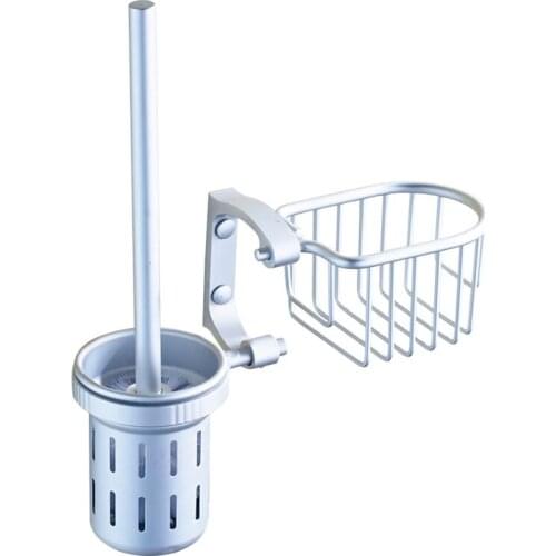 Toilet Brush and Bracket Wall-Mounted Multi-Function Rack Cleaning Brush Bathroom Hardware