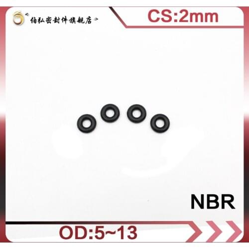 Nitrile Rubber O-Ring 50PC/lot Black NBR Sealing CS 2mm OD5/5.5/6/6.5/7/8/8.5/9/10/10.5/11/11.5/12/13mm O-Ring Seal Gasket Ring
