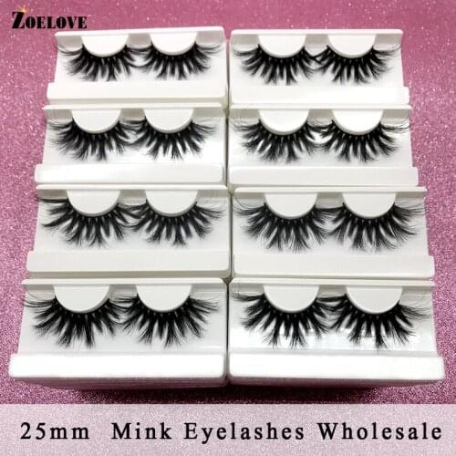 Mink Lashes Wholesale Vendor 30 Pairs Dramatic False Eyelash Boxes Packaging Case 5D Mink Lash fluffy 25mm Mink Eyelashes Bulk