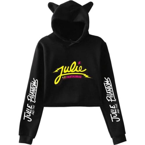 Be well received New Sweatshirt Slim Julie and the Phantoms Fans Sexy Girls Hoodies Kawaii Cat Ear Cropped women Crop Hooded
