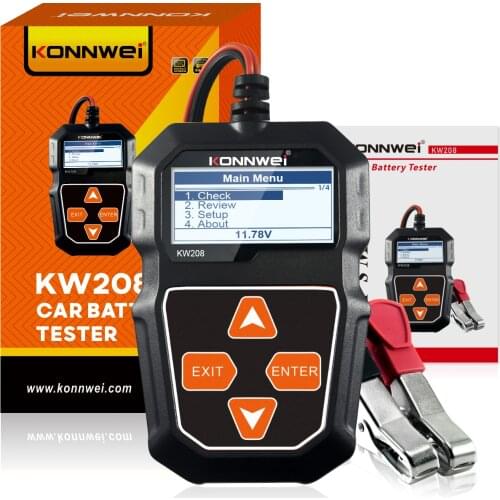 NEW KW208 Battery Tester Car Digital 12V 100-2000CCA Cranking Charging System Test Tool Automotive Battery Capacity Tester