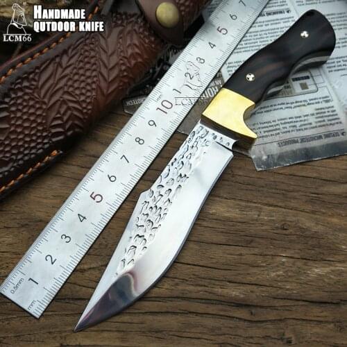 LCM66 Forge hand made knives jacht rechte mes tactische knifeFixed Messen,Precious handle,Camping Rescue Mes gereedschap sharp