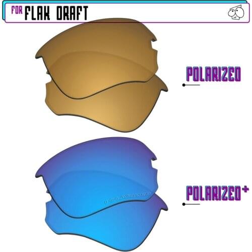 EZReplace Polarized Replacement Lenses for - Oakley Flak Draft Sunglasses - BlueP Plus-GunmetalP