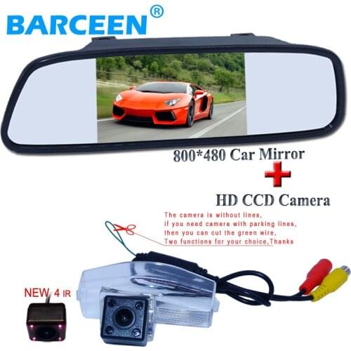 Auto car reserve parking camera bring hd glass lens material +5" wide screen car mirror apply for Mazda 2/3 2008/2009/2011