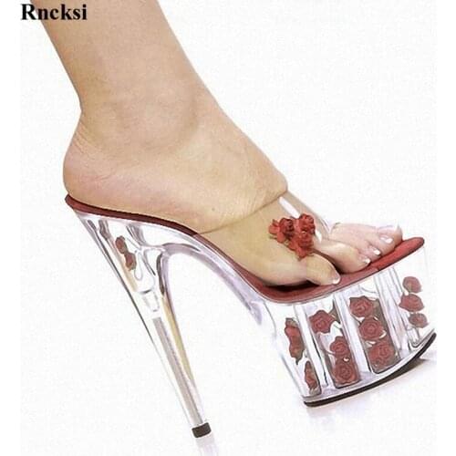 Rncksi New Sexy 15CM High-Heeled Slippers Nightclub Dance Shoes Pole Dancing Shoes Model High Heels Womens Shoes