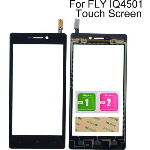 Touch Screen For FLY IQ4501 EVO ENERGIE 4 Digitizer Touch Panel Screen Sensor Outer Glass Lens Touchscreen Tools 3M Glue