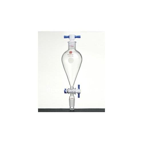 Funnel, Separatory, Capacity:100ml, Joints:14/20, PTFE stopcock:2mm, Stopper:PTFE