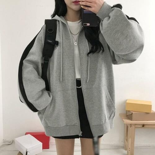 Women Sweatshirt Winter Fashion Hoodies Zipper Long Sleeves Zipper Pockets Women Hoodies Sweatshirts S1