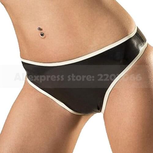 Female Latex Briefs Tight Women Shorts Handmade Rubber Lingerie Panties RPW079