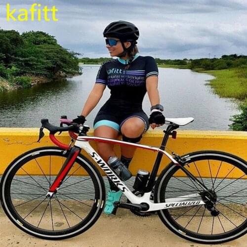 Kafitt Woman Little Monkey Short Sleeve Suit Cycling Jersey Bike Cycling Mountain Bike Siamese Summer Pro gel