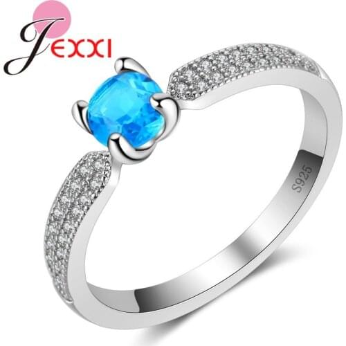 925 Sterling Silver Rings For Women Bright Crystal Accessories With Micro Stones Zircon Wedding Party Ring For Girl Lady