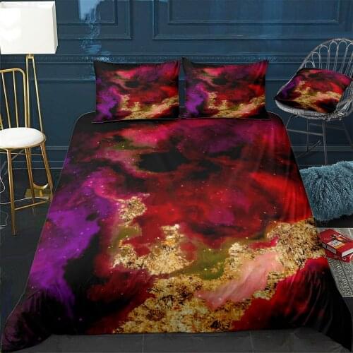 100 Starry Nebula In Space Quilt Cover Pillowcase 3Piece Comforter Bedding Set With Pillow Case Single Double Duvet Cover