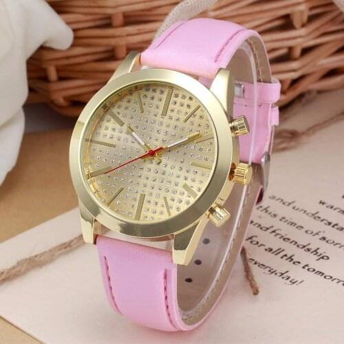 100pcs/lot 8422 new fashion gold case leather watch wrap quartz no logo casual watch for unisex wholesale stylish wristwatch