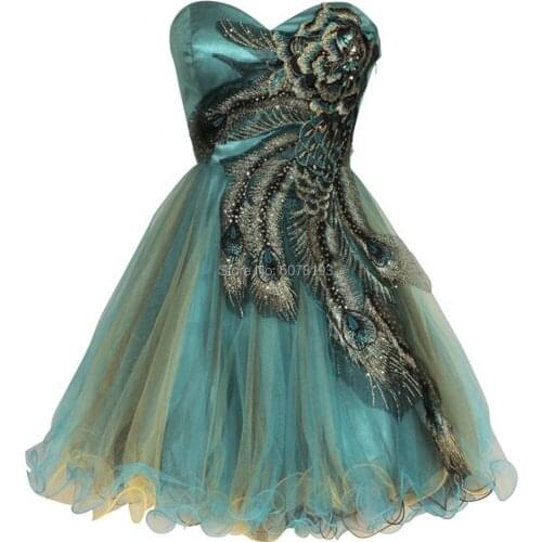 1127 Fashion sweetheart natural A-line above-knee tulle short homecoming dresses/formal gowns appliques free shipping