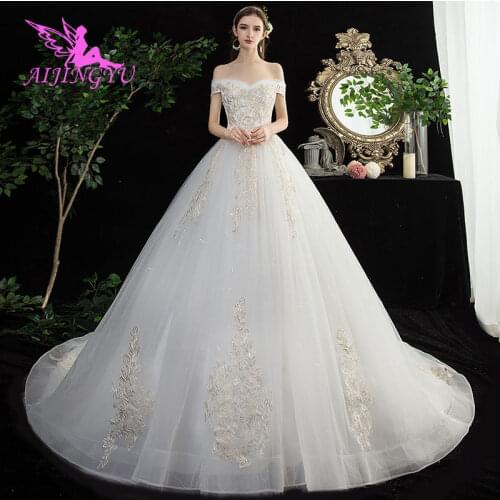 AIJINGYU Turkey Bridal Dress Gowns Indian Sheer Robe Mother Of The Bride Party Two In One Gown Petite Wedding Dresses