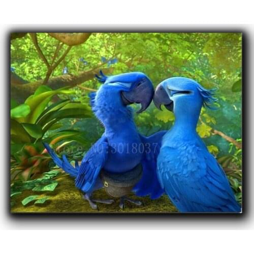 Diamond Mosaic Diy Diamond Embroidery Friendly Blue Parrot Full Diamond Painting Cross Stitch Rhinestone Home Decoration Sticker