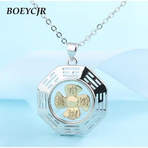 BOEYCJR Buddhist Novel Anchor Rotating windmill Lucky Energy Pendant & Necklace for Men