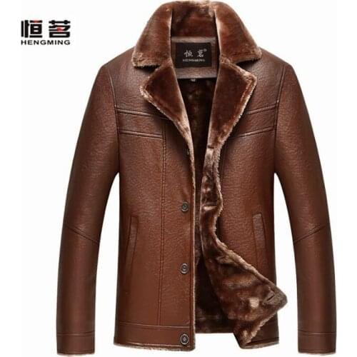 Black brown mens leather jacket autumn winter suits collar motorcycle faux leather coat men jackets middle-aged pu clothes