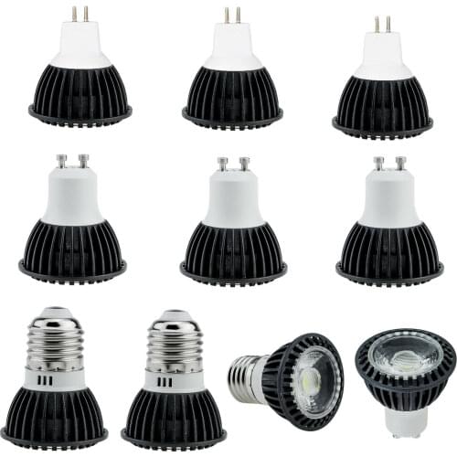 Dimmable COB LED Spot Light Bulbs E27 E12 E14 B22 GU10 GU5.3 MR16 AC 110V 220V DC 12V Bright Spotlights Lamps for Home Lighting