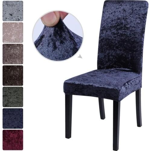 1/2/4/6Pcs Crushed Velvet Dining Chair Cover Spandex Elastic Chair Slipcover Dining Room Chair Case for Kitchen Wedding Banquet