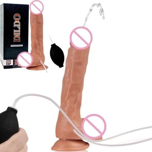 Realistic Dildo Penis Squirting Dildos Suction Cup Simulation Ejaculating Dildo Adult Sex Toy Masturbator For Women Lesbian