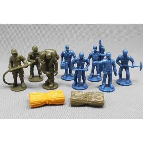 Pvc figure sand plate villain genuine bulk firefighters personnel man luggage model ornaments micro landscape dolls 10pcs/set